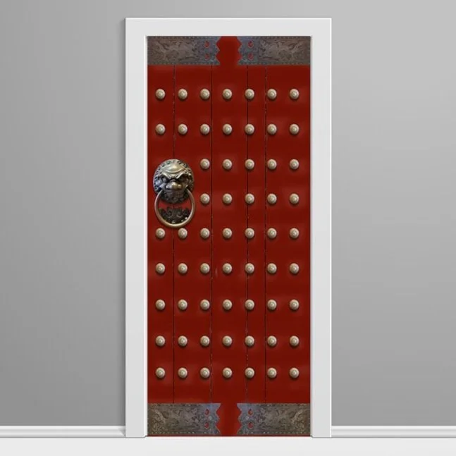 「Ruyuページ」 Red Door Chinese Temple Door Wrap